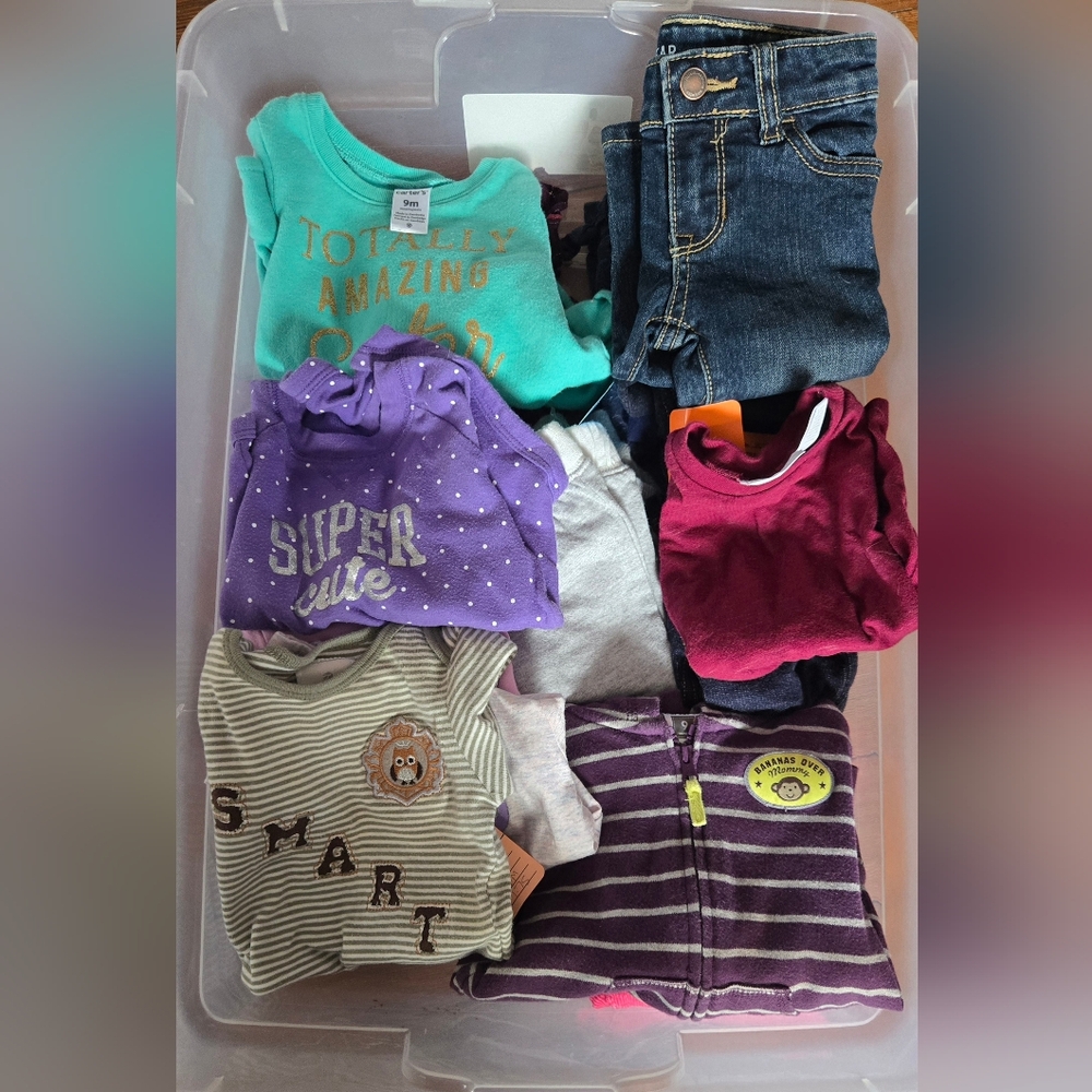 17 pc Baby Carter's,Old Navy Clothing Bundle - Teal, Purple, Denim- EUC